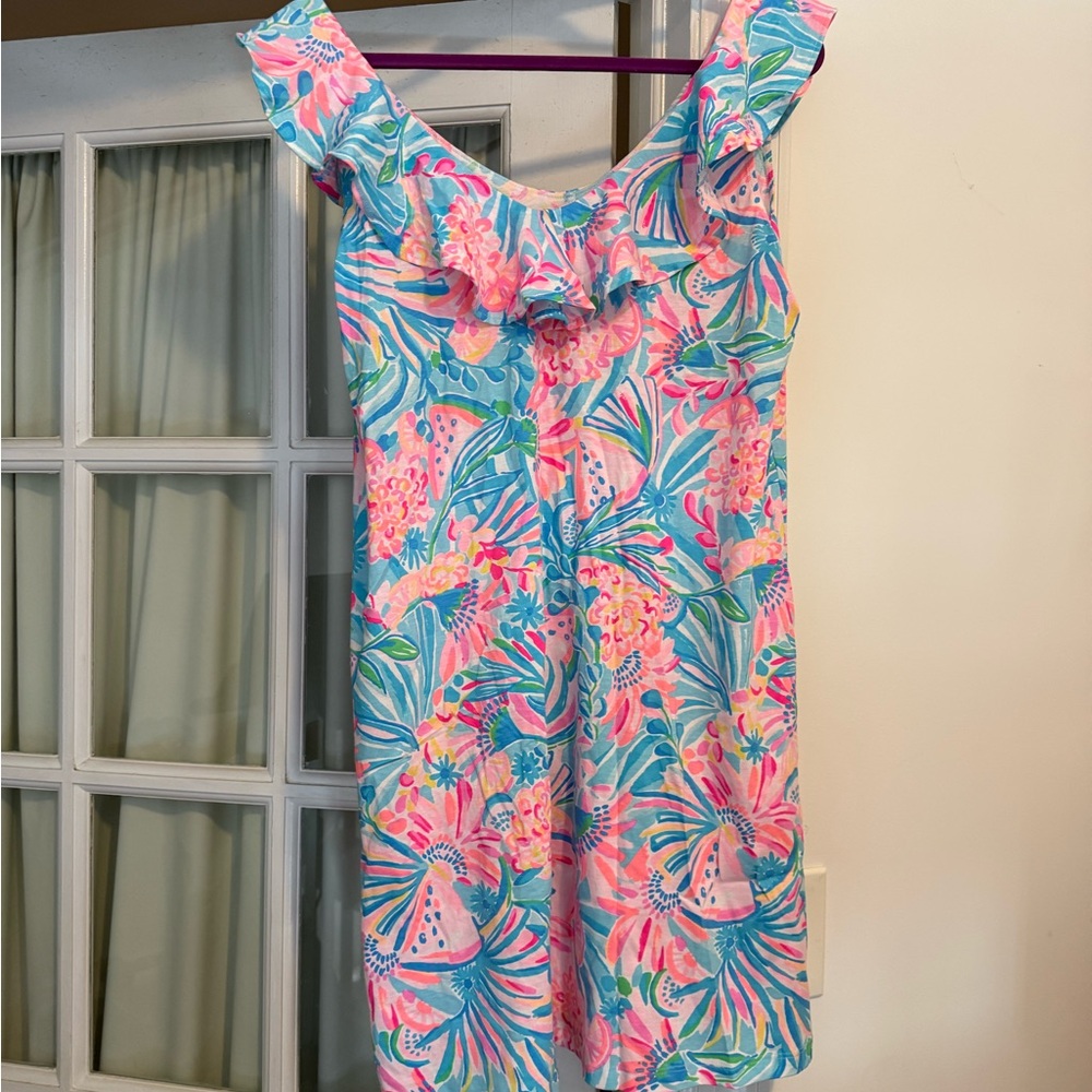 Lilly Pulitzer Pink and Blue Tropical Kids Dress